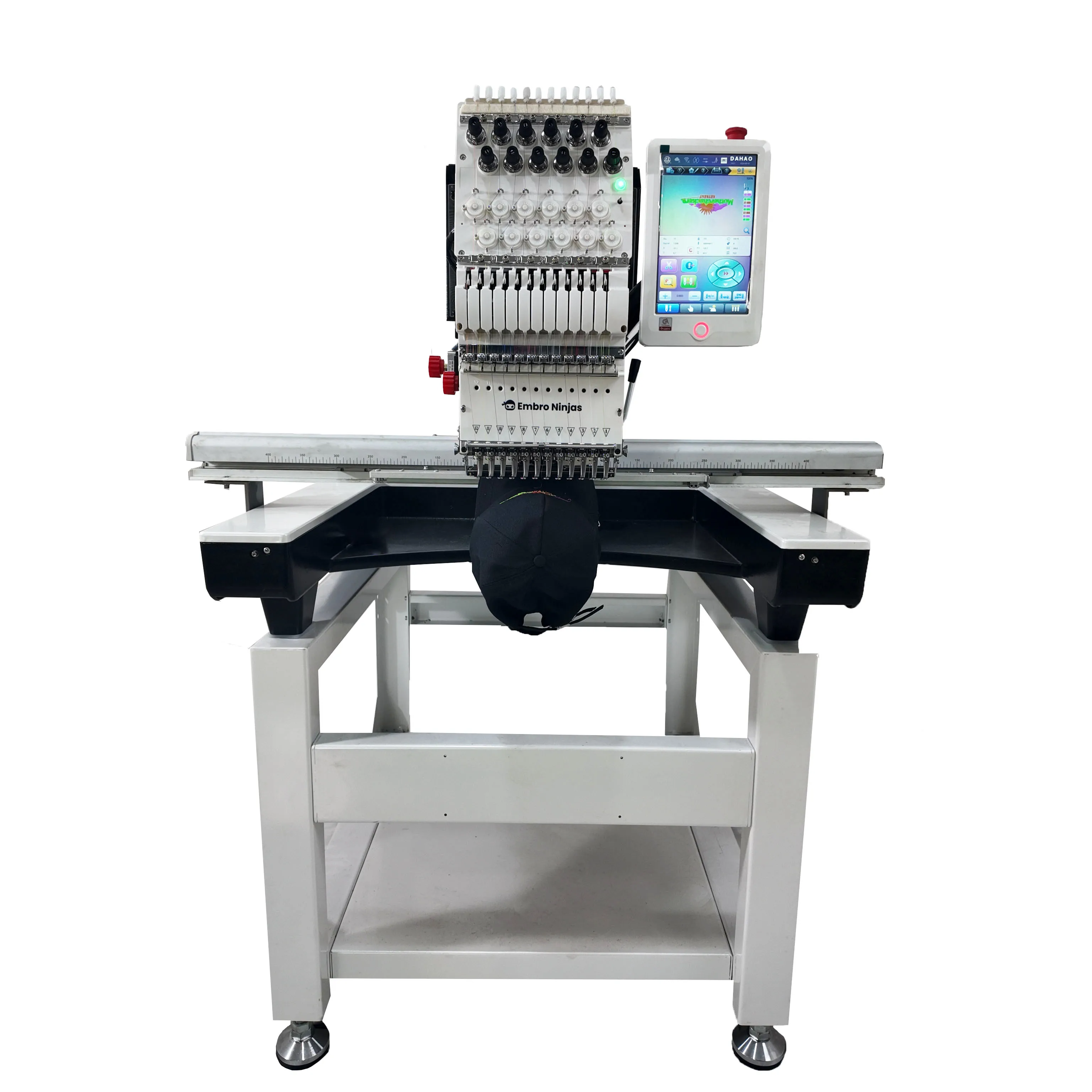 Промышленная Компьютеризированная швейная машина Embro Ninjas, 15 игл, 1 головка, скорость 1200 об/мин, Dahao, используется для домашнего использования, с логотипом