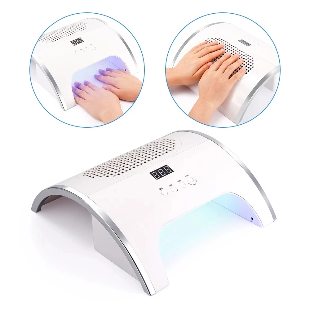 Многофункциональный пылесос 2 в 1 светодиодная лампа для ногтей быстросохнущая машинка маникюра с металлическим покрытием всех мощная всасывающая Пыль