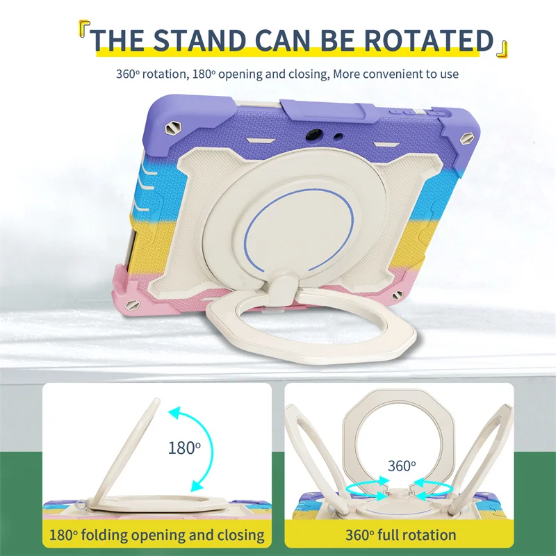 360 Rotation Armor Tablet Case For Microsoft Surface Go 1 2 3 For Huawei Matepad 10.4 11 T10 SE Kids Portable PC Silicone Cover