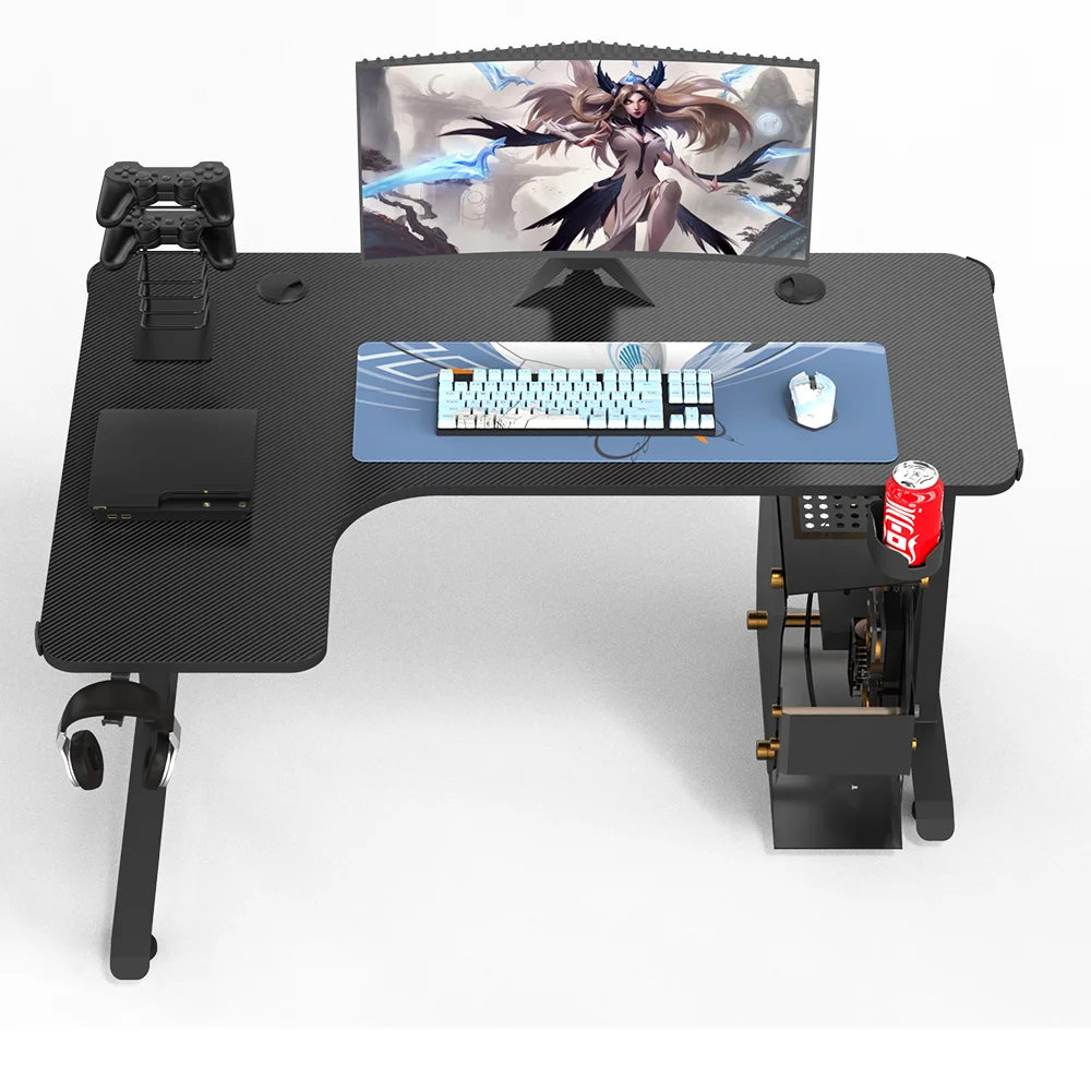 Beisijie Free Sample Gaming Desk L Shaped Gaming Desk Gamer Computer Gaming  Table With RGB