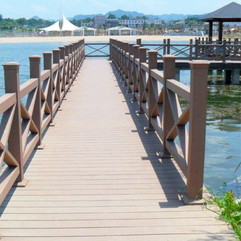 Deck railing wood plastic stair railing balcony composite design post wpc handrail cover balustrades rail for outdoor villa home