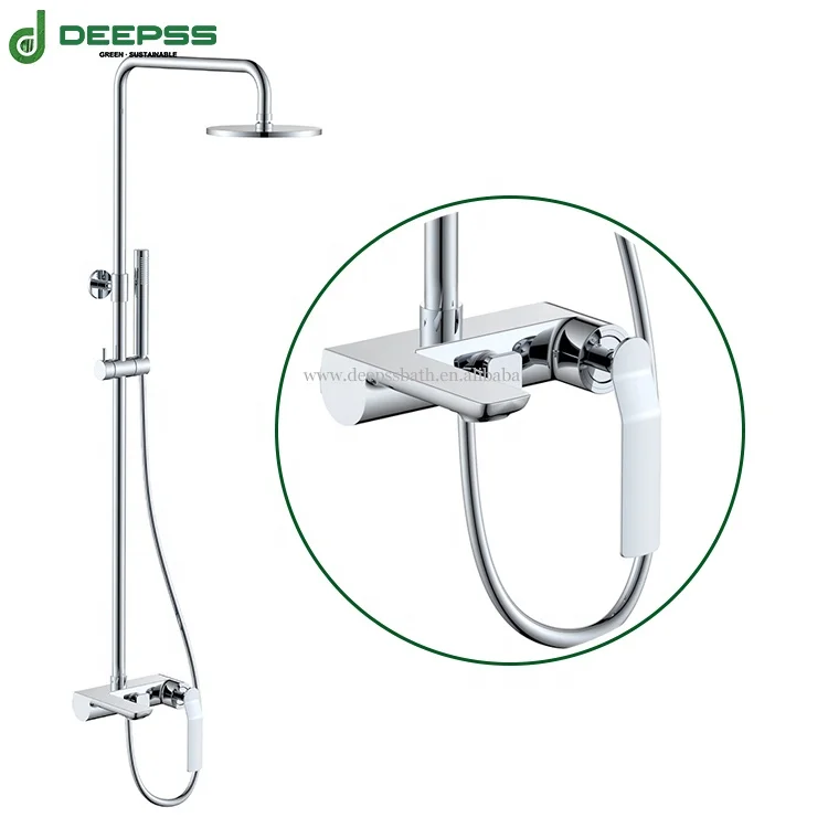 DEEPSS modern rainfall thermostatic bath waterfall shower brass mixers showers faucets mixer bathroom faucet set