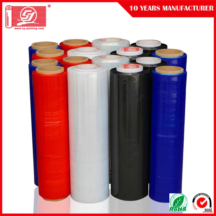 Относительное удлинение 300%-550% черный стрейч-пленка упаковочная пленка цвет Упаковка рулон для ручного