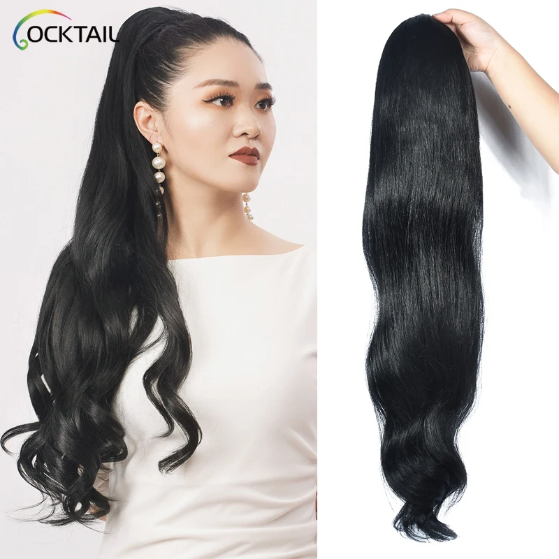 Kanekalon futura fiber ponytail body wave half wig drawstring synthetic ponytail extensions