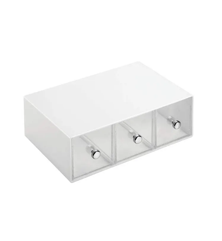 custom white mini acrylic plastic makeup jewelry storage drawer organizer wholesale