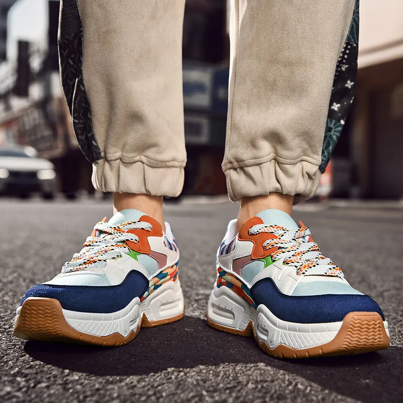 Manufacturer Fashion sneakers Colorful chunky shoes Tide Outdoor Trendy men walking style shoes