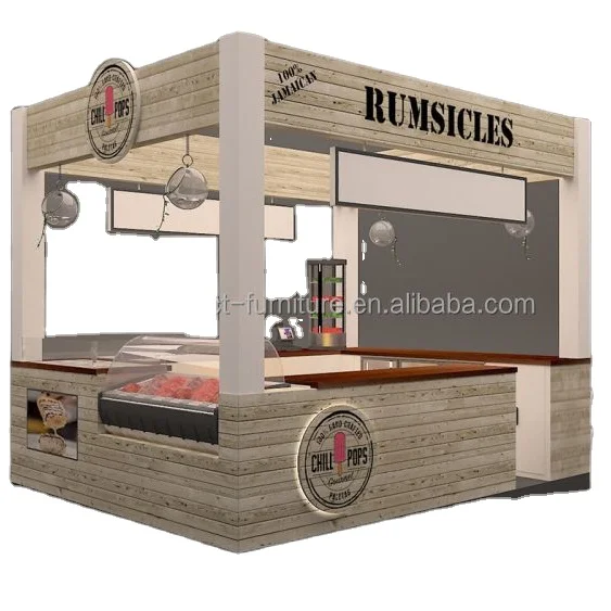 Bubble Tea Kiosk Custom Summer smoothie Drinks Booth