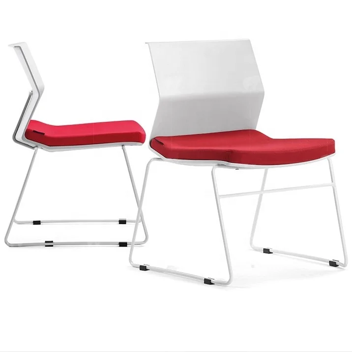 GS-1763 Ergonomic Plastic Backrest Fabric upholstery Stackable Visitor Conference Chair With cantilever base