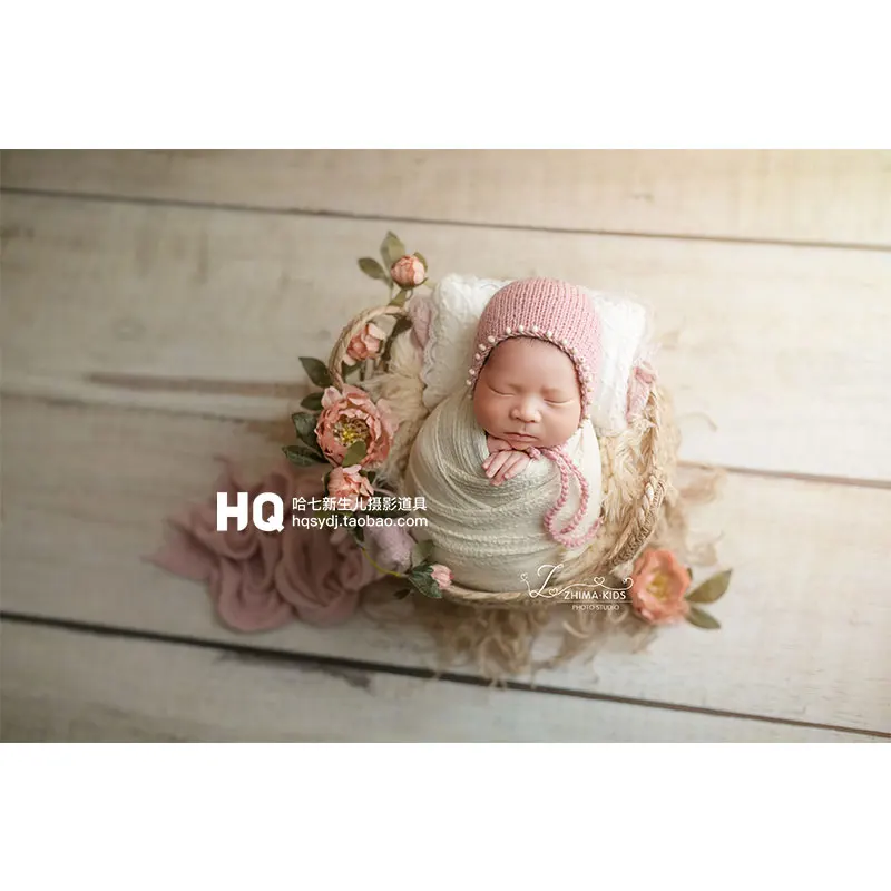 
2020 handmade Newborn Photography hat Baby Photoshooting Props knitted mohair hat Infant Photo Studio hat and cap Accessories 