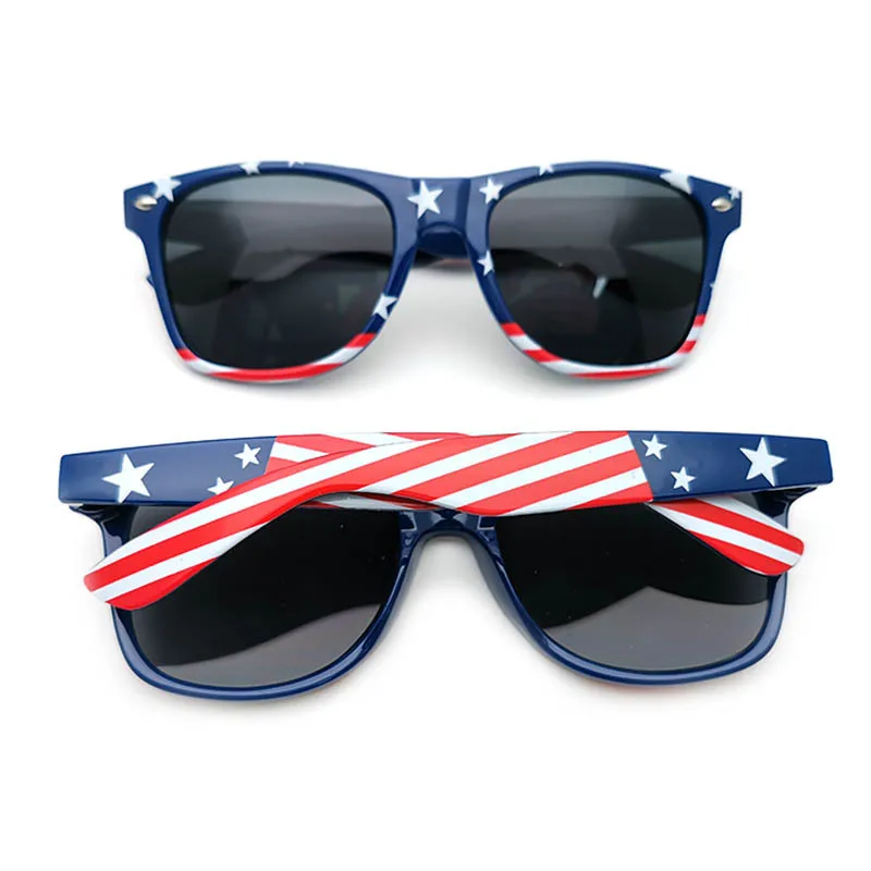 4th of July Gift Custom Logo American USA Flag Patriotic Sunglasses