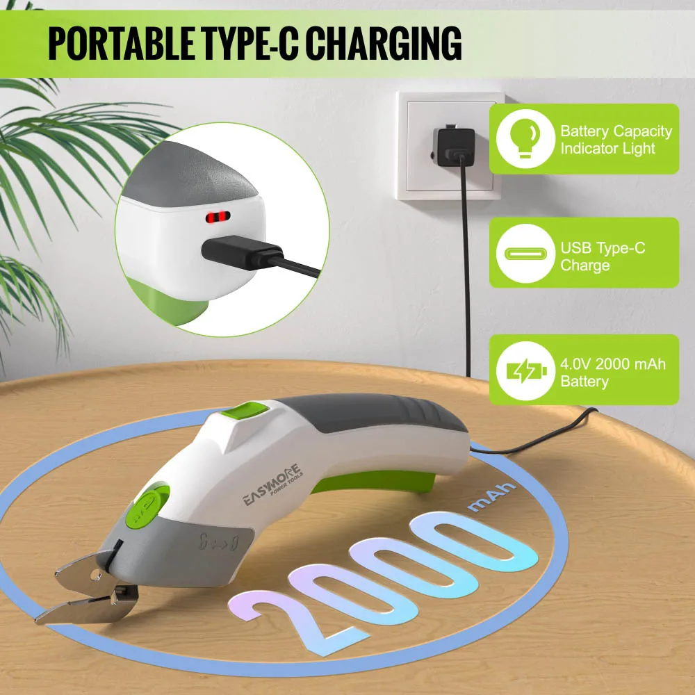 4v portable fabric cutting hand held rechargeable garden mini powerful pruning shears cordless electric scissors