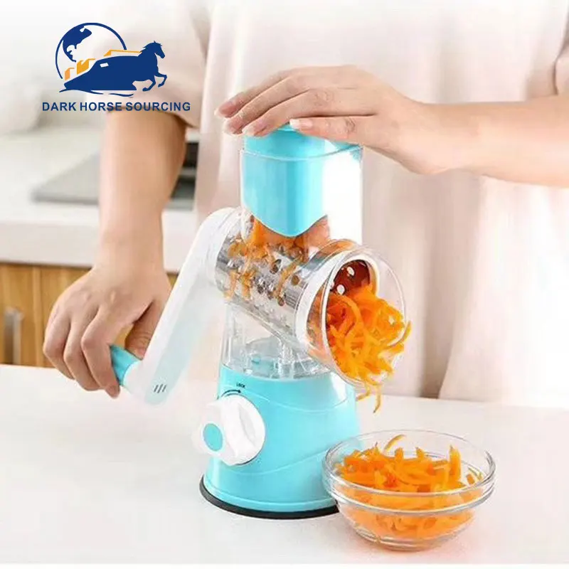 Multifunctional 3 In 1 Manual handheld Rotary Cheese Grater stainless steel drum cheese grater with handle