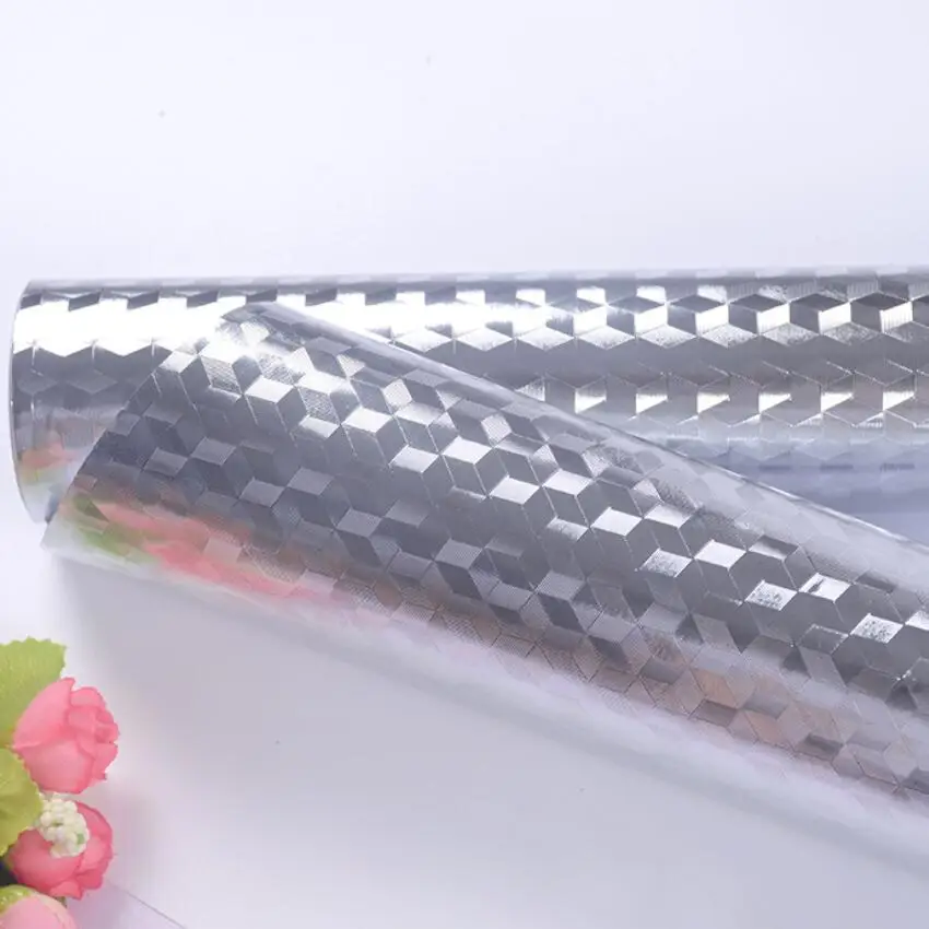 0.61*5m Aluminum Foil Paper Self Adhesive Wallpaper Popular Using for the Kitchen Equipments and Furniture 3002S