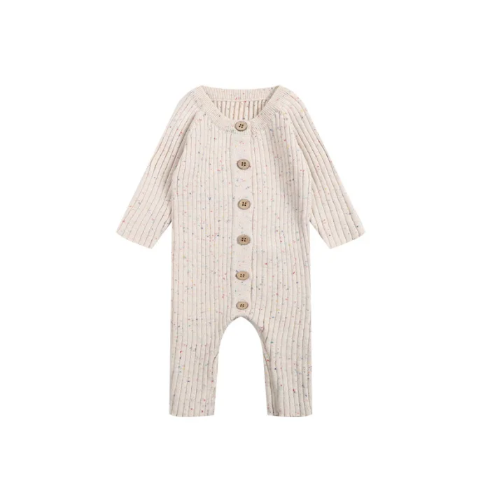 INS Newborn Baby Girl Boy Knitted Jumpsuit Long Sleeve Sweater Spring Autumn Baby Clothes Pure 100%Cotton Colorful Crawling Suit