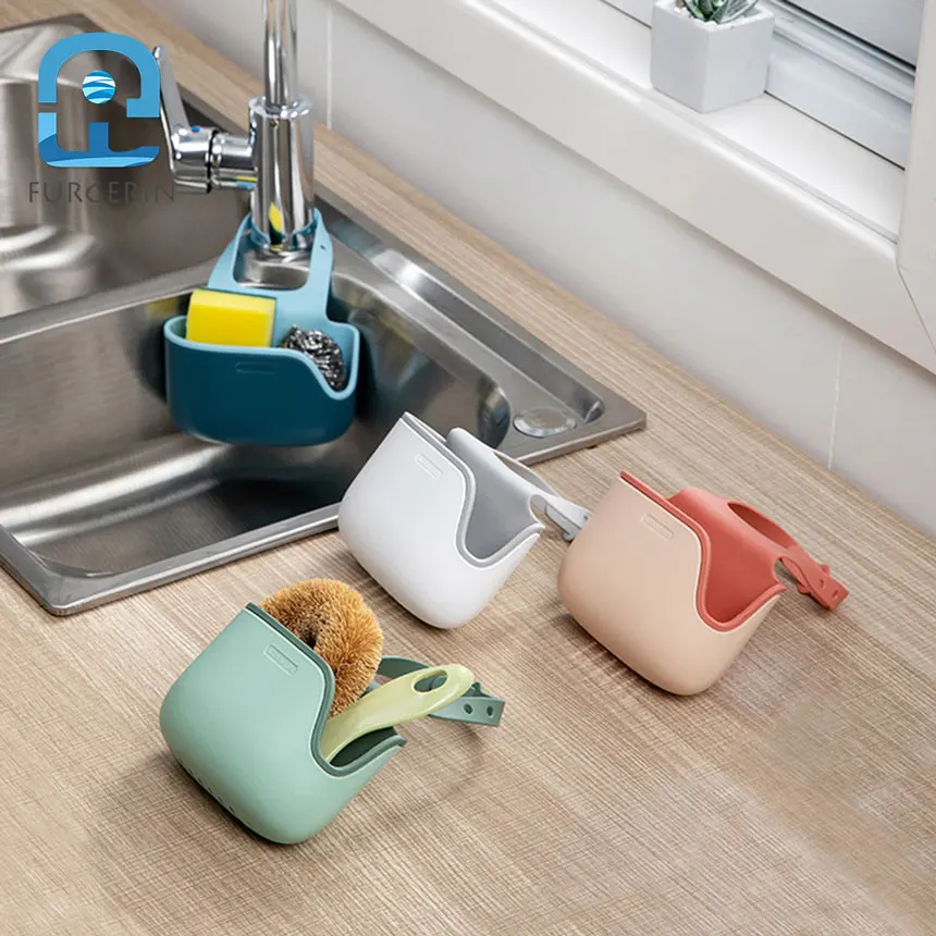 Kitchen Gadgets Kitchen Accessories Utensils Organizer Adjustable Snap Sink Soap Sponge Holder Hanging Drain Basket