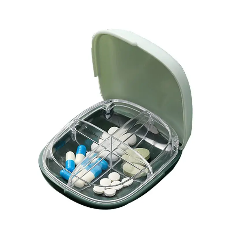 F2-41 4 Compartments Mini Portable Small Medicine plastic  Pill Case  , mini portable travel Daily Single Pill Box Organizer