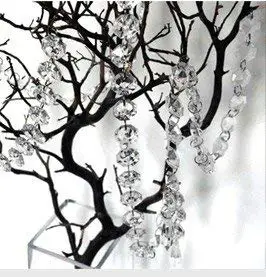 
65.6 Feet Clear Crystal Acrylic Gems Bead Strands Chain Garland, Tree Garlands, Christmas Decoration 