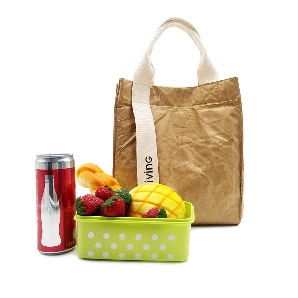 fashion eco friendly waterproof reusable tyvek tote lunch cooler bag for office women