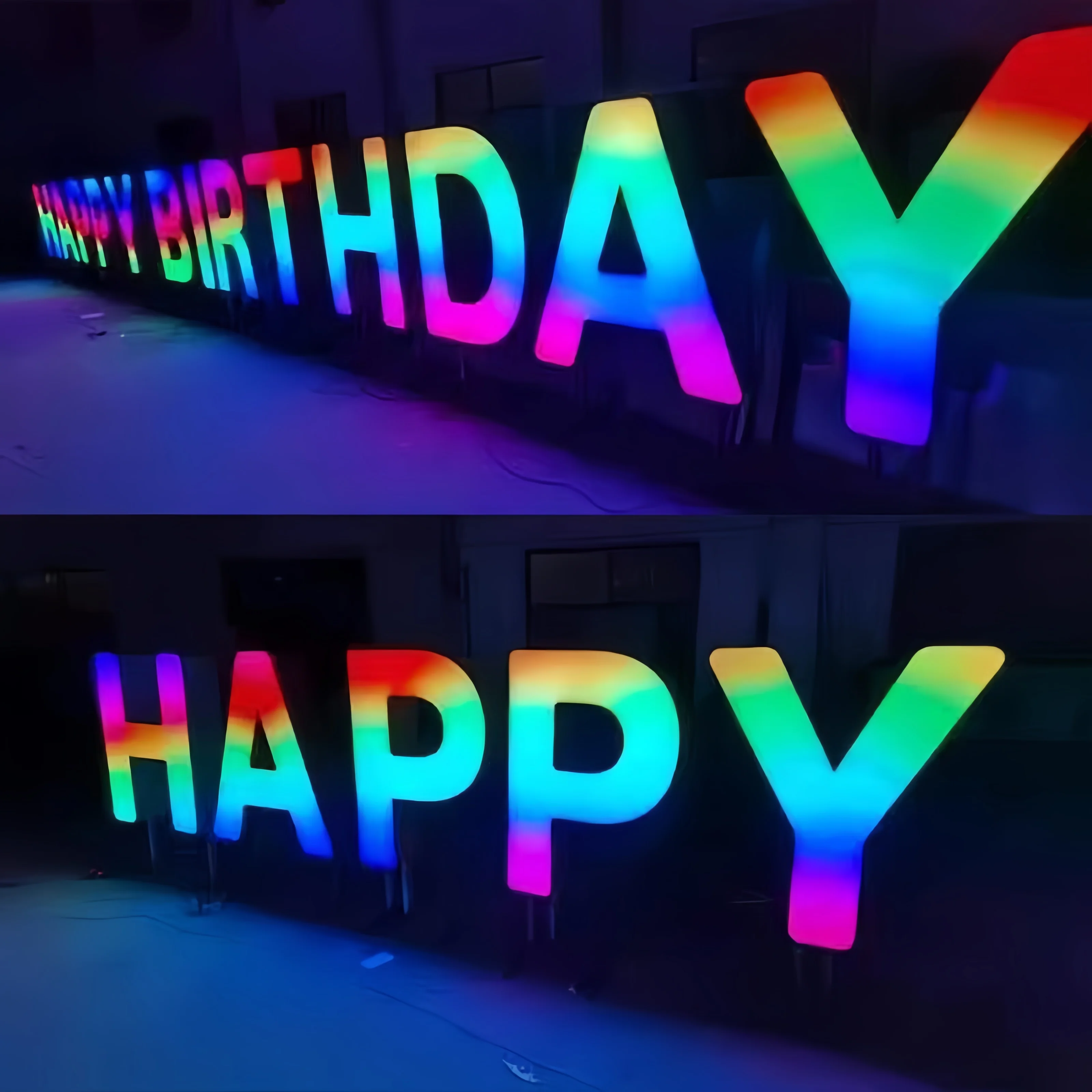 Wholesale Unique Font Design Colorful Rgb Luminous Characters Custom Novel 3D LED Acrylic Luminous Sign for Shop Advertising