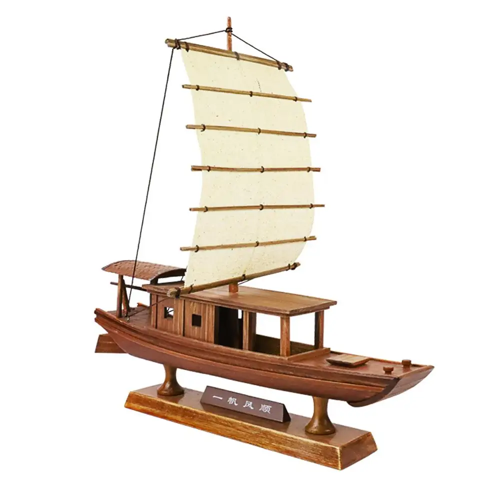 Chinese traditional handicraft wooden boat model made by Successors of intangible cultural heritage