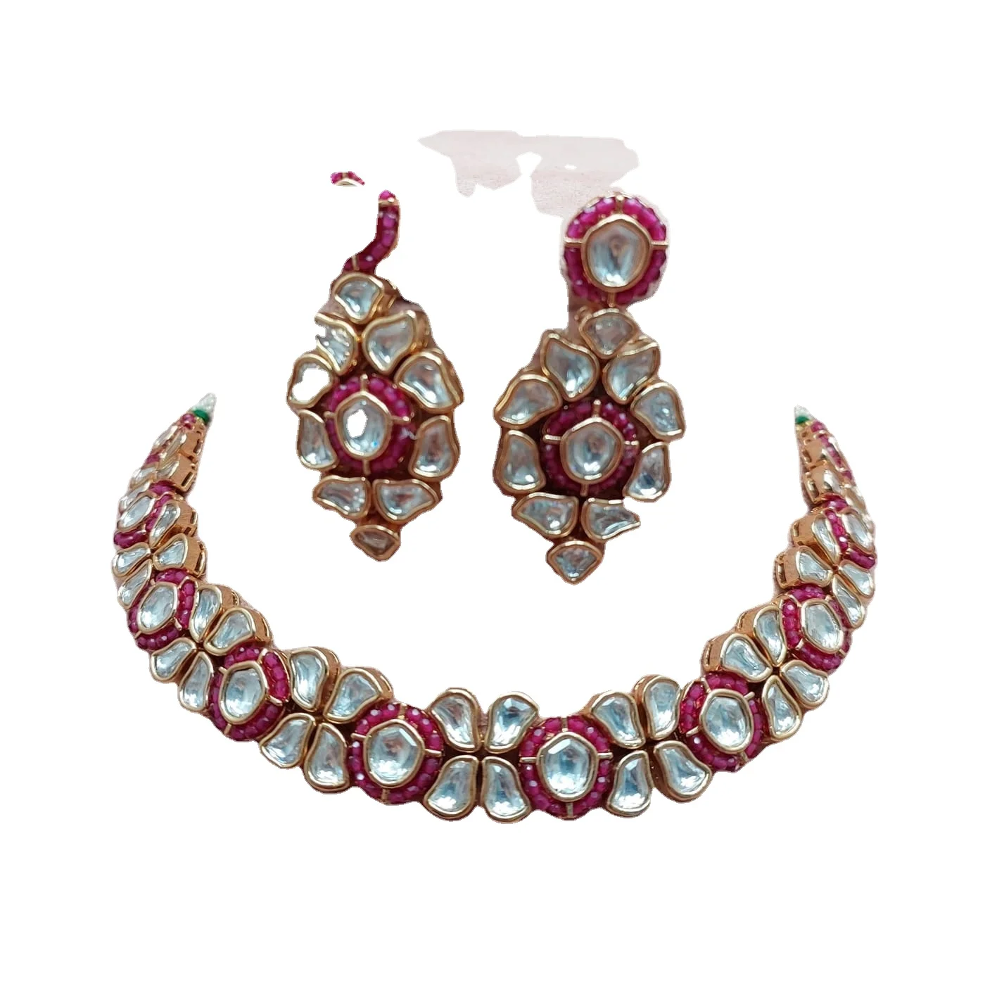 High Quality Jewelry Supplies Women Luxury Jewelry Elegant Traditional Kundan Necklace Set For Wedding