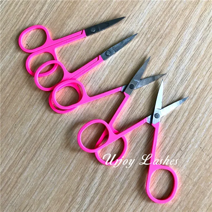 Pink color lash tweezers and scissors wholesale price for 25mm fluffy mink lashes bulk
