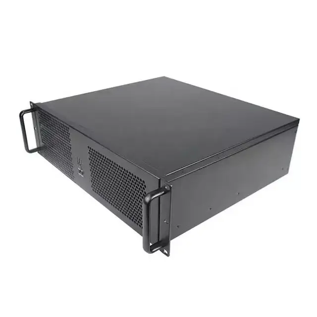 19-inch 2U Black Rack Chassis Shell PC Industrial CNC Aluminum Chassis Case Sheet Metal Manufacturing