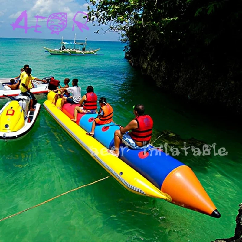 Outdoor sports game aqua games water floating spinner spinning rotating roll saturn towable tube disco boat for sale