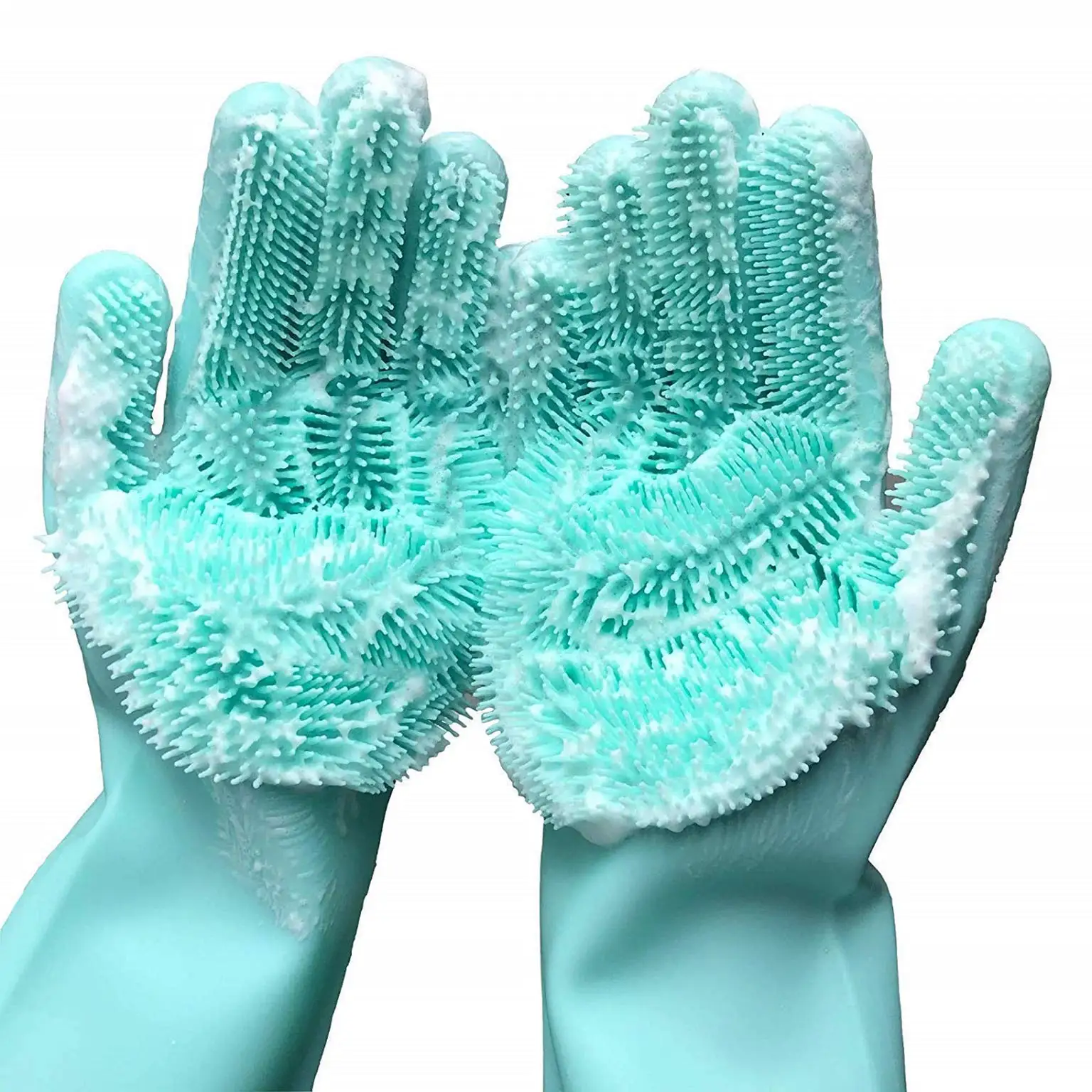 Customized Kitchen Gloves Wash Scrubber Silicone Gloves For Dish Washing