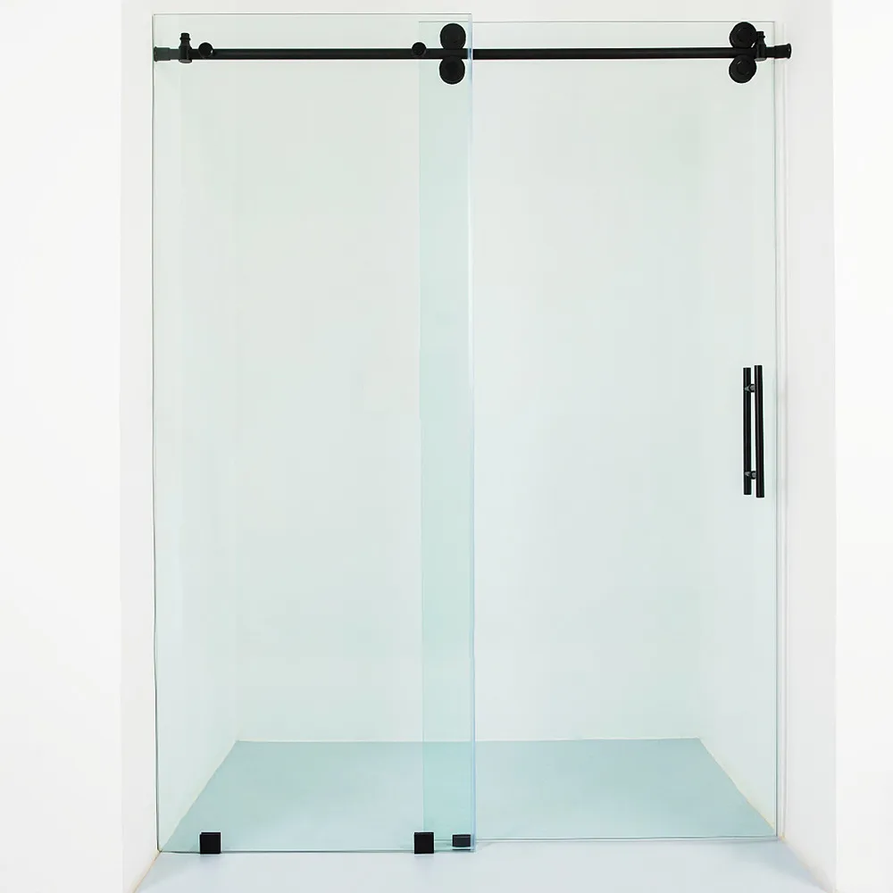 Раздвижная дверь для душа, оптовый продавец из api, Размер завода 48*76, с черной нержавеющей сталью