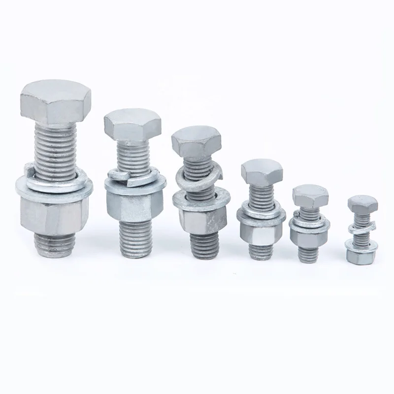 bolt and nut/ Custom fastener carbon steel HDG Hex Bolt Nut and Washer DIN933 DIN931 Hex Bolt Nut And Washer hot dip galvanized