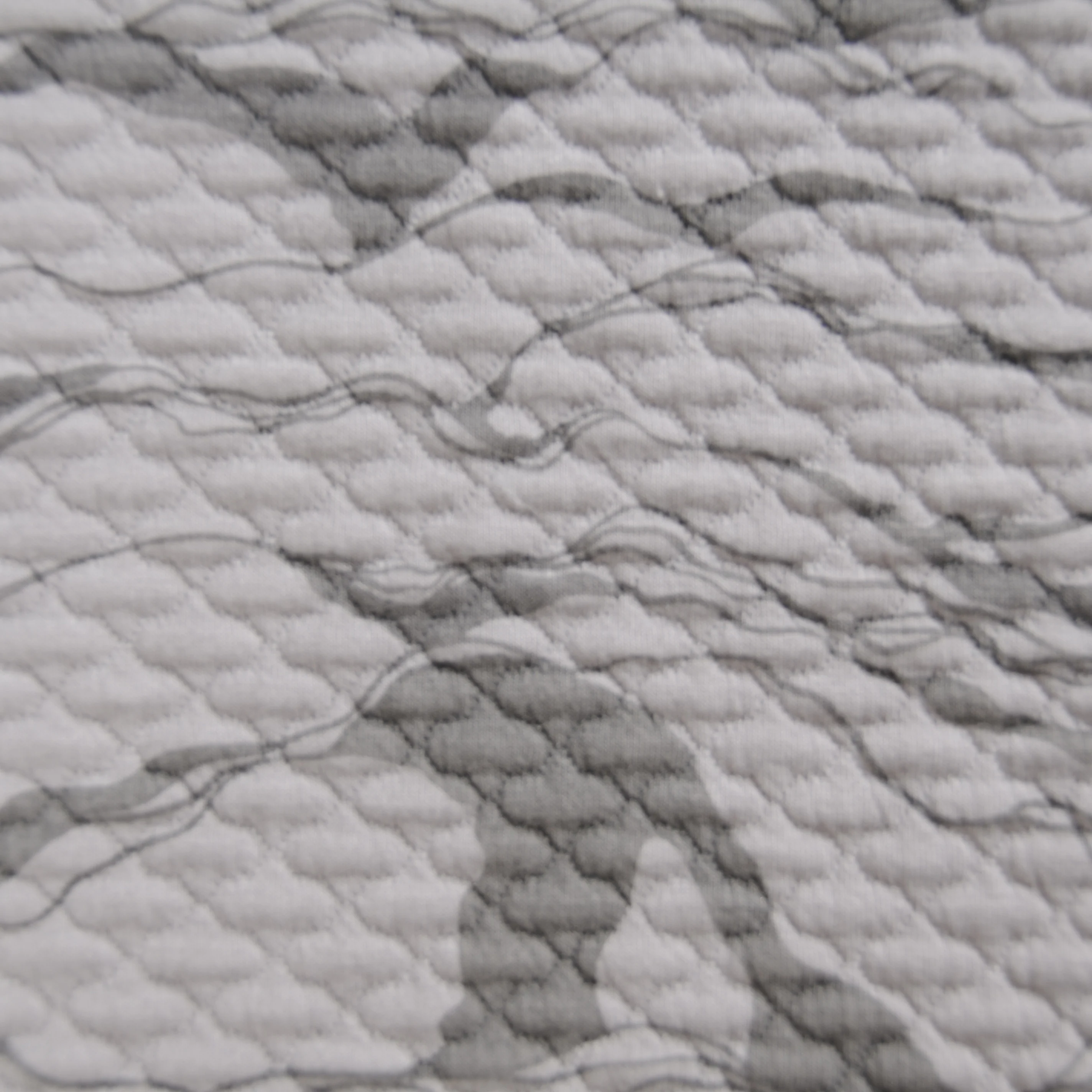 HIGH QUALITY POLYESTER AND RAYON MELANGE QUILTED JACQUARD KNITTED PRINTED FABRIC