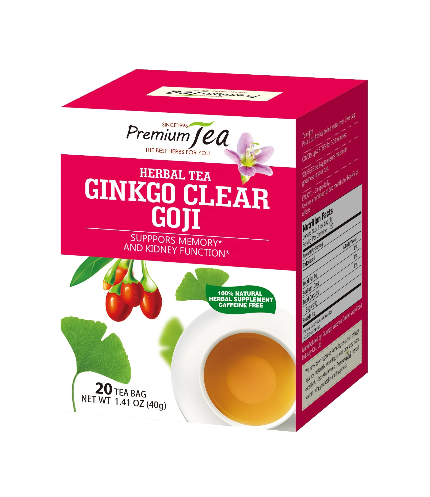 
Ginkgo Clear Memory Goji Berries Tea 