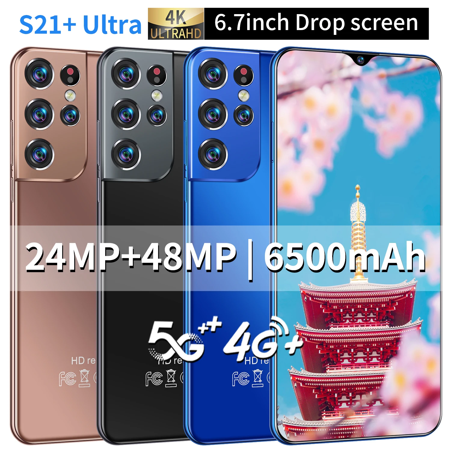 Factory Direct Sale S21 Ultra 16GB+512GB Android Smartphone With Stylus Support 4G 5G Network Super Endurance Mobile Phone