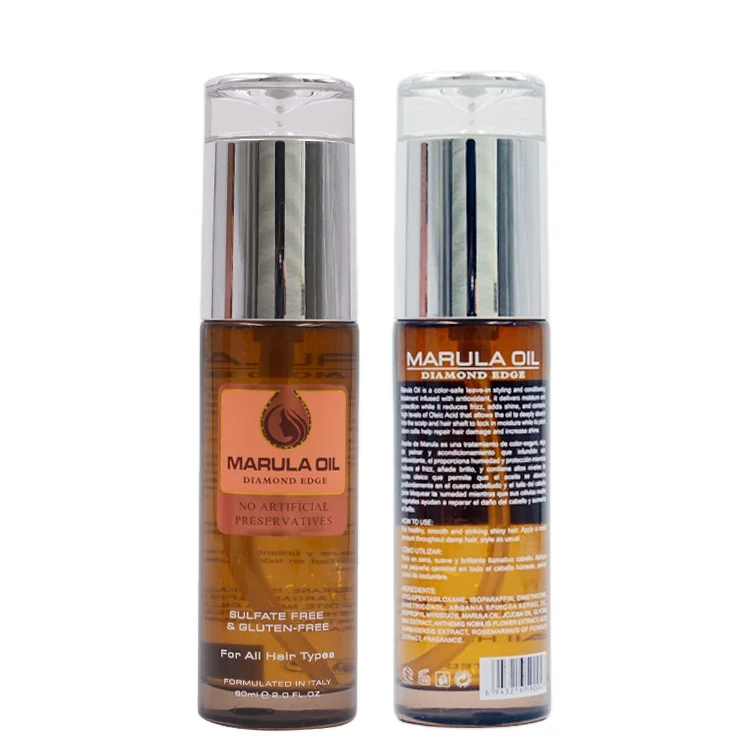 Private Label Anti Frizz Hair Treatment Marula Oil Hair Smoothing Serum Keratin Organic Hair Oil