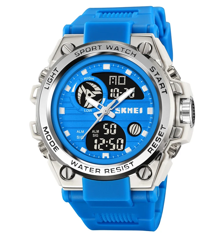 SKMEI 2031 MEN DUAL TIME WATCH FASHION COLOR WATERPROOF ALARM DIGITAL WATCH