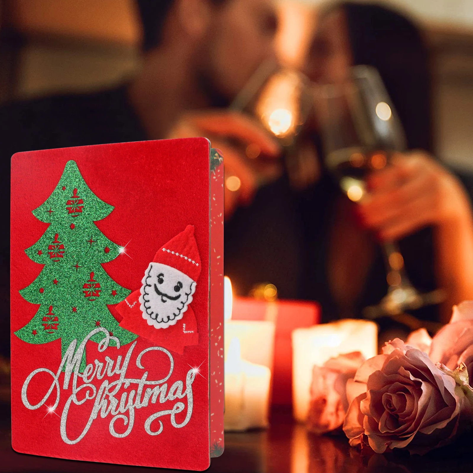 Luxury New Embroidery Merry Christmas Greeting Card Diy Handwriting Gifts With Gift Box