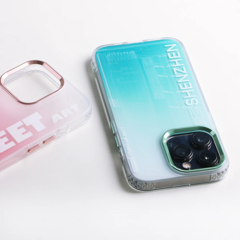 Screen Printing Cases matte texture Metal Camera Ring Protective mobile Phone cover for iPhone13 Pro Max