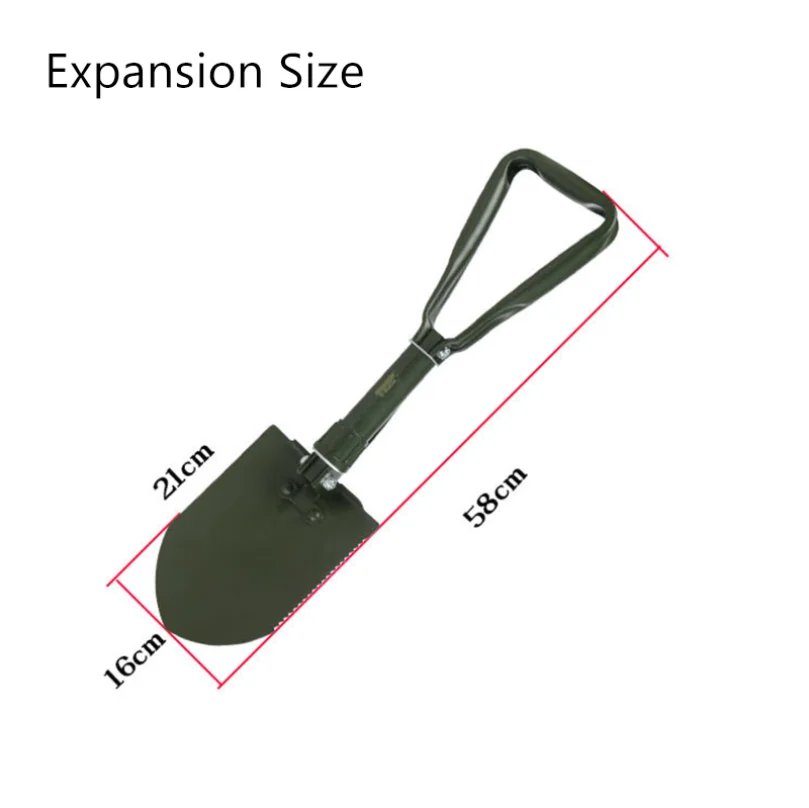 Outdoor Camping Shovel Garden Tool Multi Function 22.84 INCH Folding Snow Shovel Carbon Steel lightweight Trench