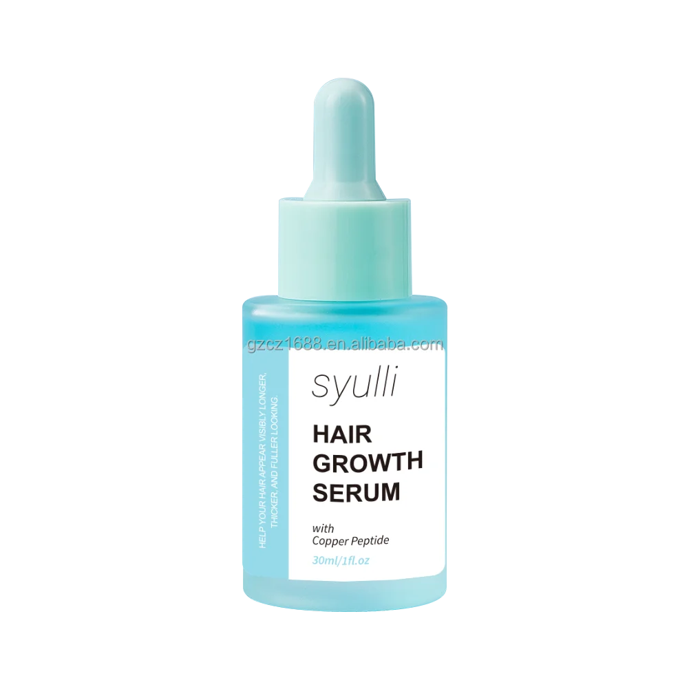 private label natural ghk-cu Blue Copper Peptide Hair Growth Oil Anti Hair Loss Repairing Serum Hair Regrowth Serum Oil