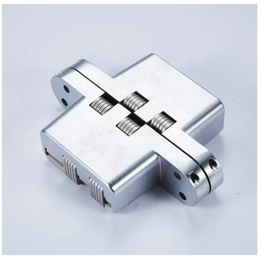 Adjustable Cabinet Hinge Hardware Steel 3D Concealed Soft Close Furniture Cross Hinges