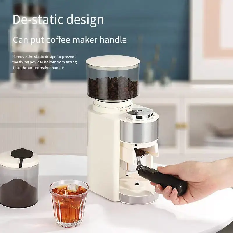 Professional Spatter-proof Industria Coffee Machine Electric Conical Burr Commercial Coffee Grinder