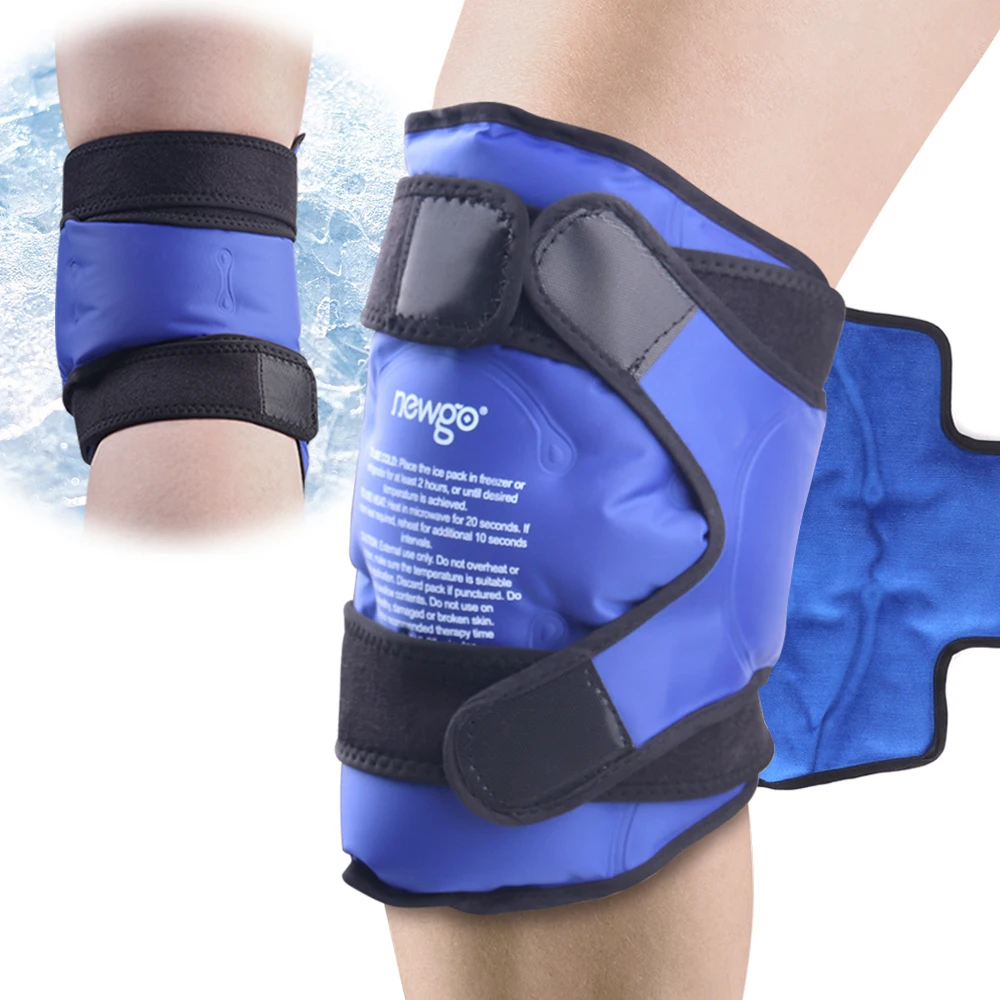 Reusable Gel Knee Ice Pack Wrap Cold Brace Hot Cold Compress for Leg Injuries Knee Pain Relief