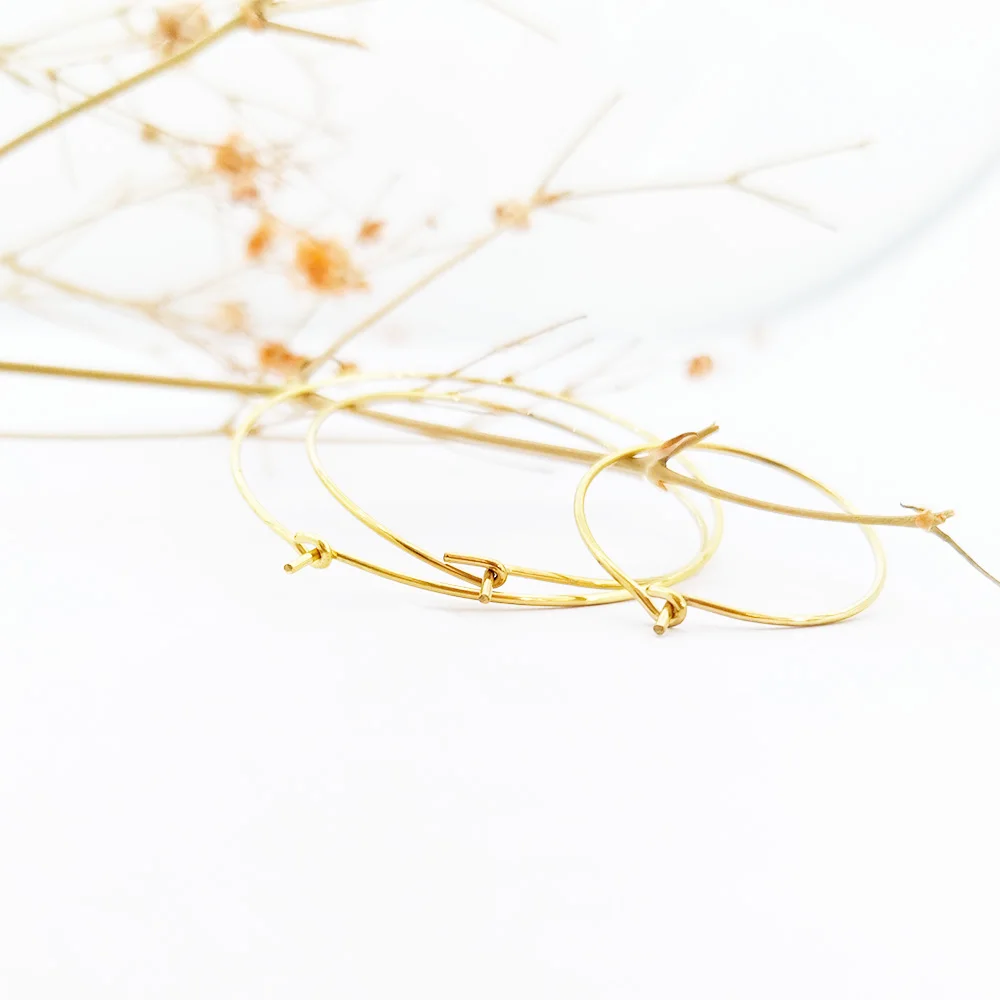 Aretes De Acero Inoxidable Hoop Earring Star And Moon Earrings 18k Gold Plated Jewelry Filled