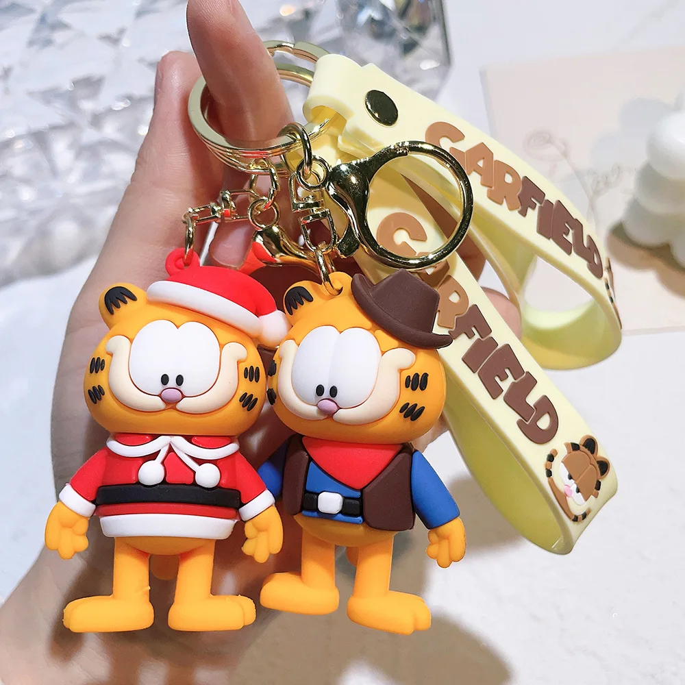 2023 new arrivals llaveros Garfield cat rubber keychains  Accessories Keyring Schoolbag Phone Bag Ornament Jewelry Kids Gifts