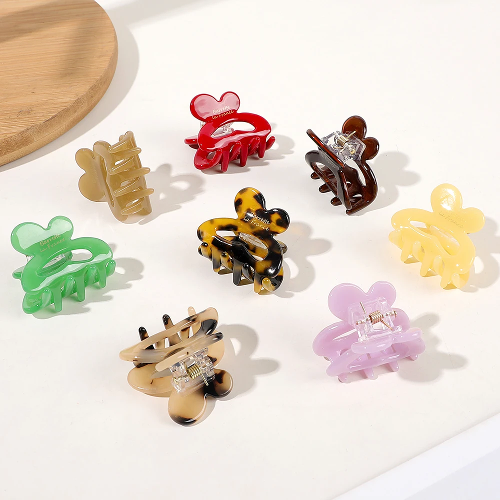 wholesale Acetate hairpin butterfly rabbit acetate hair clip small ponytail hair claw for girl
