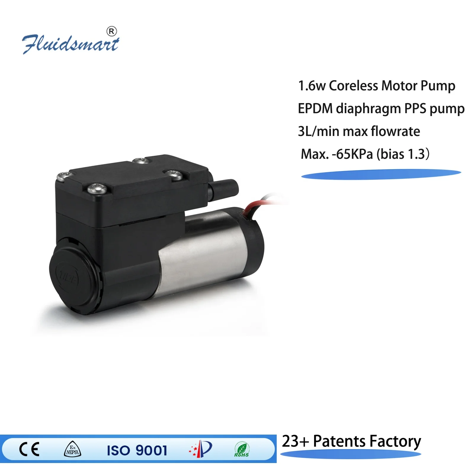 DC Electric Coreless Brush Motor Mini Vacuum Air Pump Lab Analysis Small Low Pressure Micro Diaphragm Pump