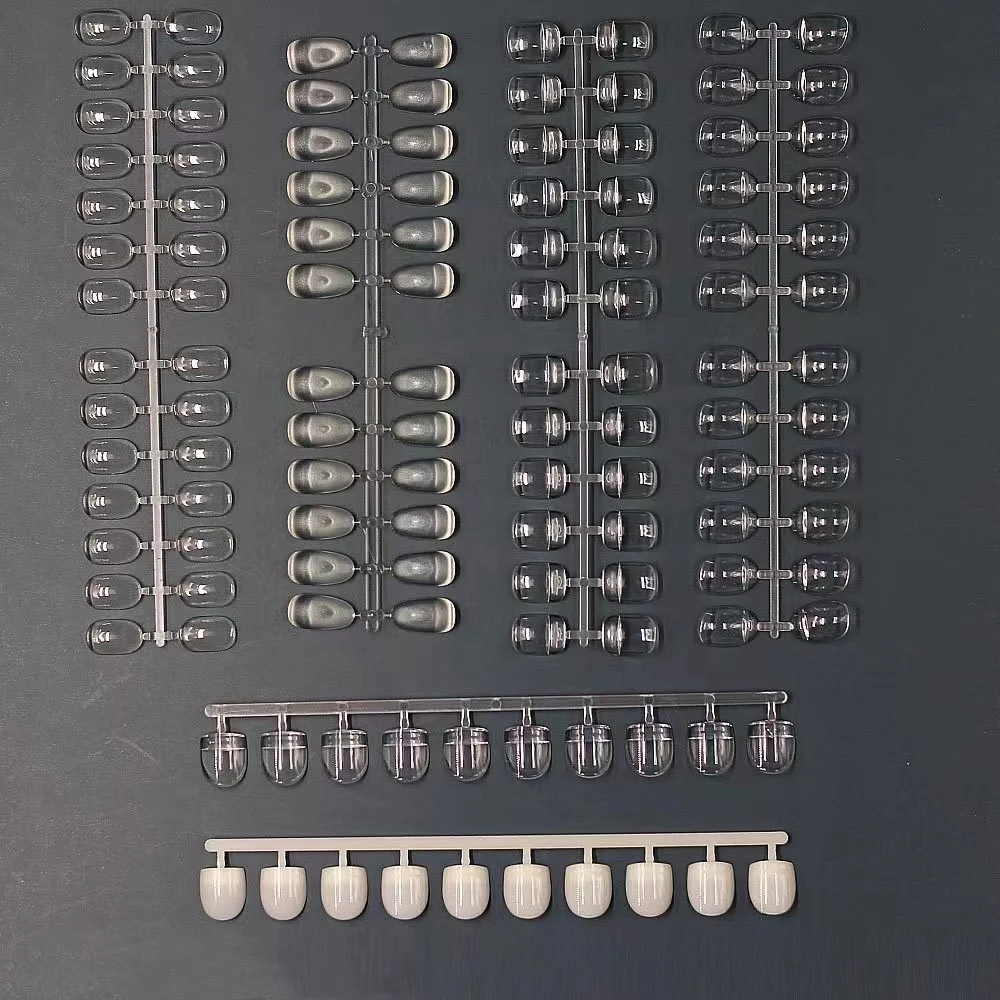 Semi-solid False Nail Tips Transparent Natural Short Square Oval Round Nail Display Color Card Manicure Practice Tool