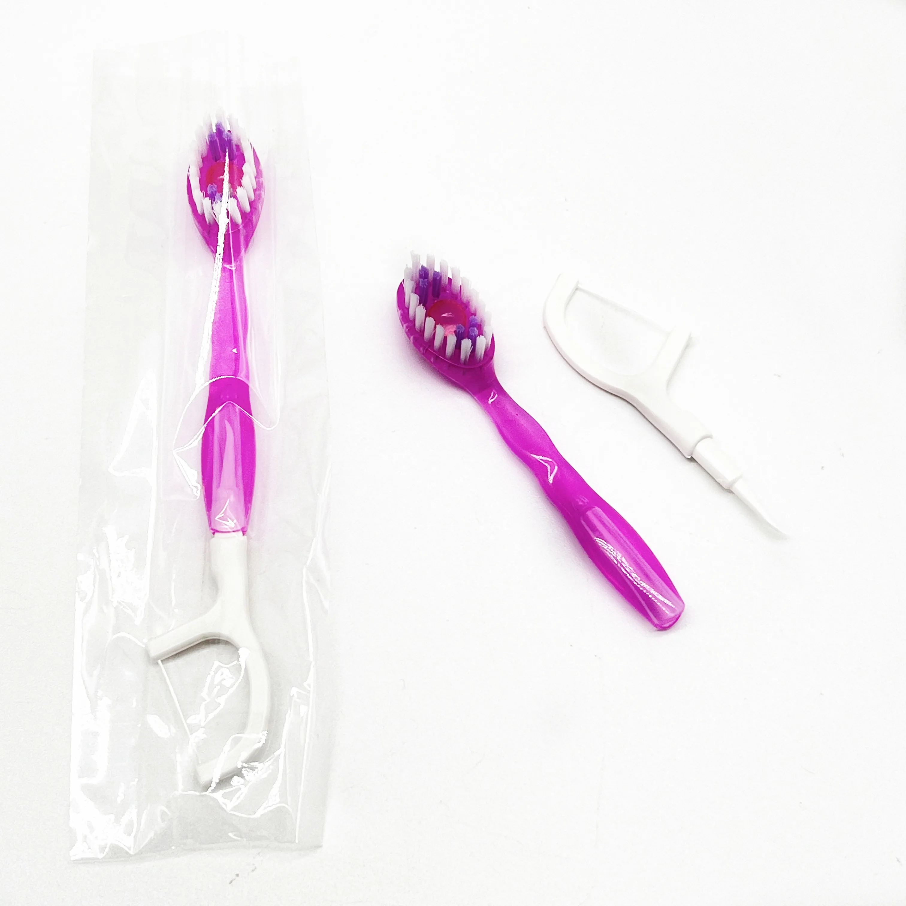 Portable 5 in 1 Disposable Toothbrush with Bursting Bead One Brush Technology Medium Bristle Convenient Dental Care Tool