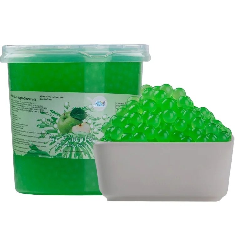 1.3kg green apple flavor round shape popping boba for pearls tea powder